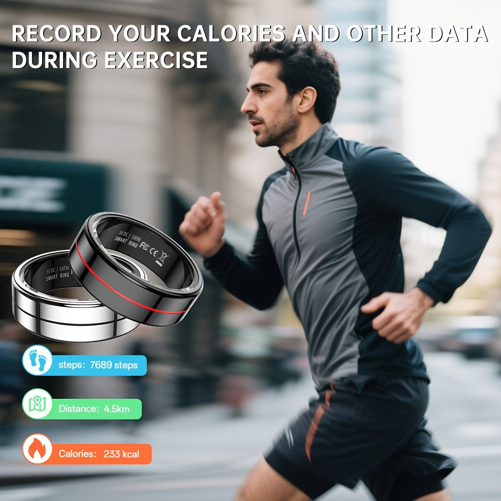 Youth Demon Smart Ring für Männer und Frauen – 5 ATM, hohe Qualität, lange Akkulaufzeit, Schritt-/Distanz-/Kalorienzähler, kompatibel mit iPhone und Android, über USB wiederaufladbar, ideales Geschenk für Fitnessbegeisterte, Fitness-Tracker, elegant