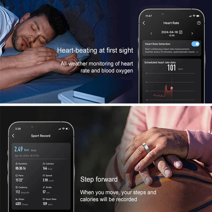Unisex Smart Ring Männer Frauen Gesundheit Schlaf Monitor Andriod IOS